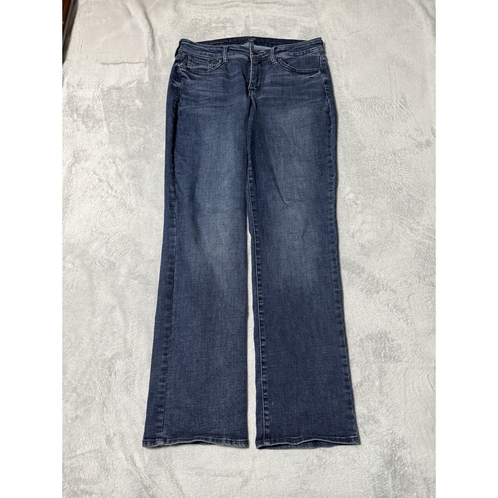 NYDJ Jeans Womens 10 Blue Marilyn Straight Medium Wash Stretch Denim 32x31 - Picture 1 of 9